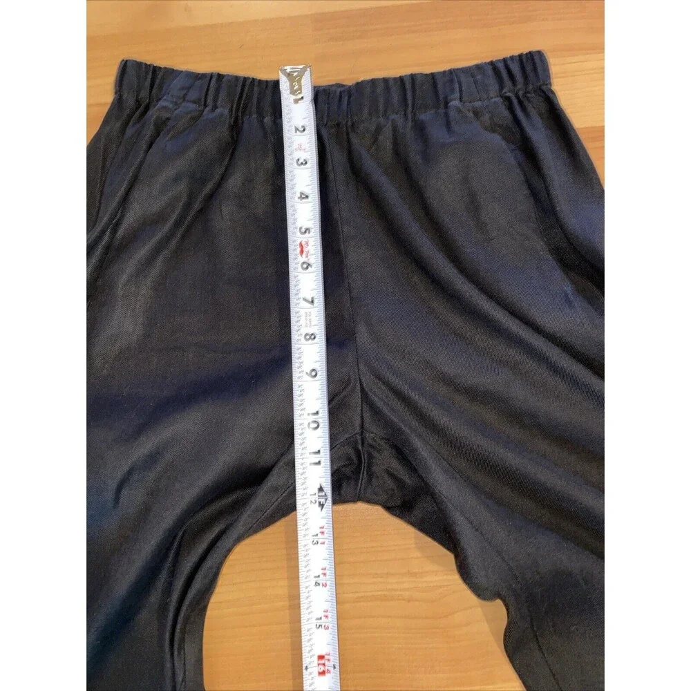 Babaton Black Dexter Pants Elastic Waist Linen Blend Slim Ankle Pants Size Small